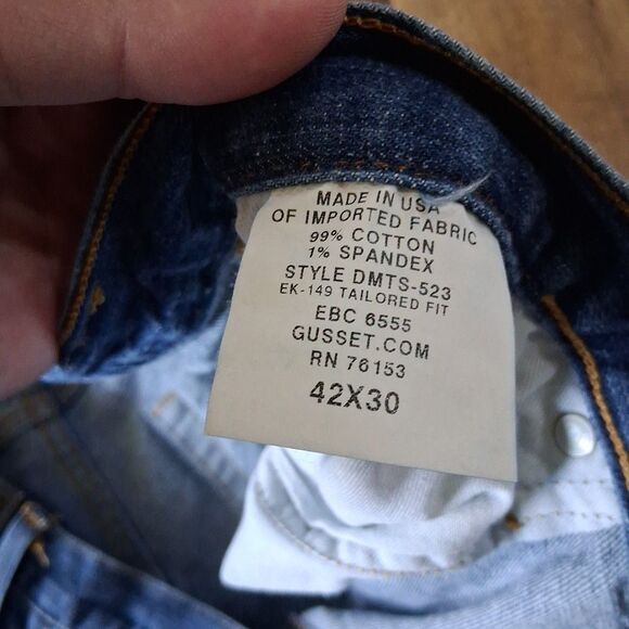 Diamond Gusset Premium Men's Bkue Jeans 42x30 Blue Stretch Cotton Spandex Adult - Picture 3 of 9